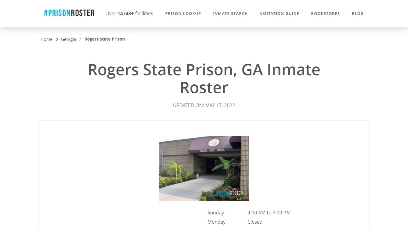 Rogers State Prison, GA Inmate Roster